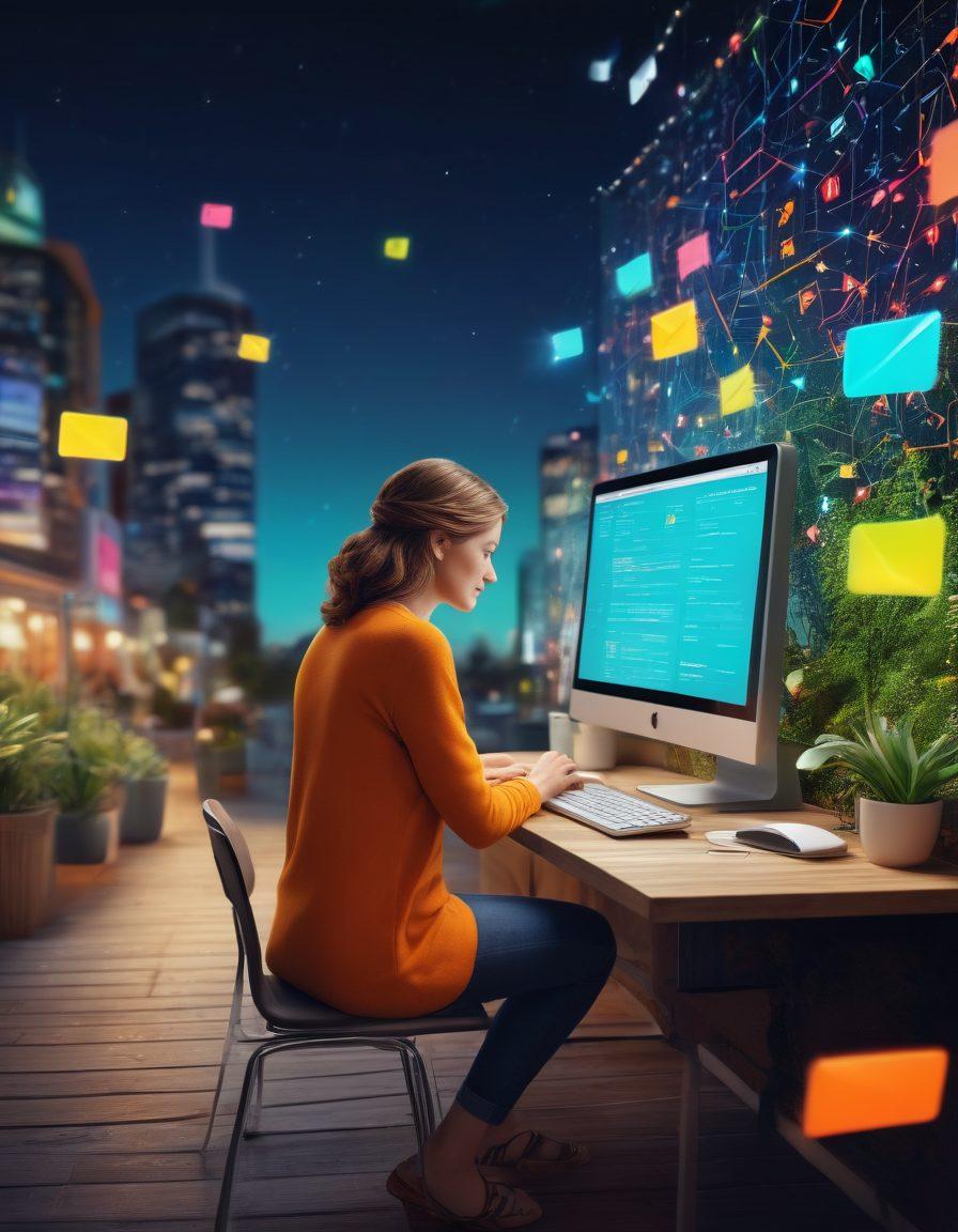 A digital landscape featuring a vibrant email interface with colorful icons representing different features of Optus Webmail. A person is interacting with a computer, showing gestures of ease and satisfaction as they navigate through their inbox. In the background, abstract email symbols and connection lines symbolize enhanced online interaction. Bright and inviting color palette. super-realistic. vibrant colors. 3D.